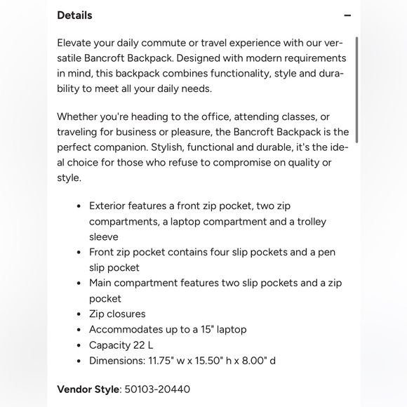 NWT! Vera Bradley Bancroft Blue Paisley Backpack - Picture 6 of 11